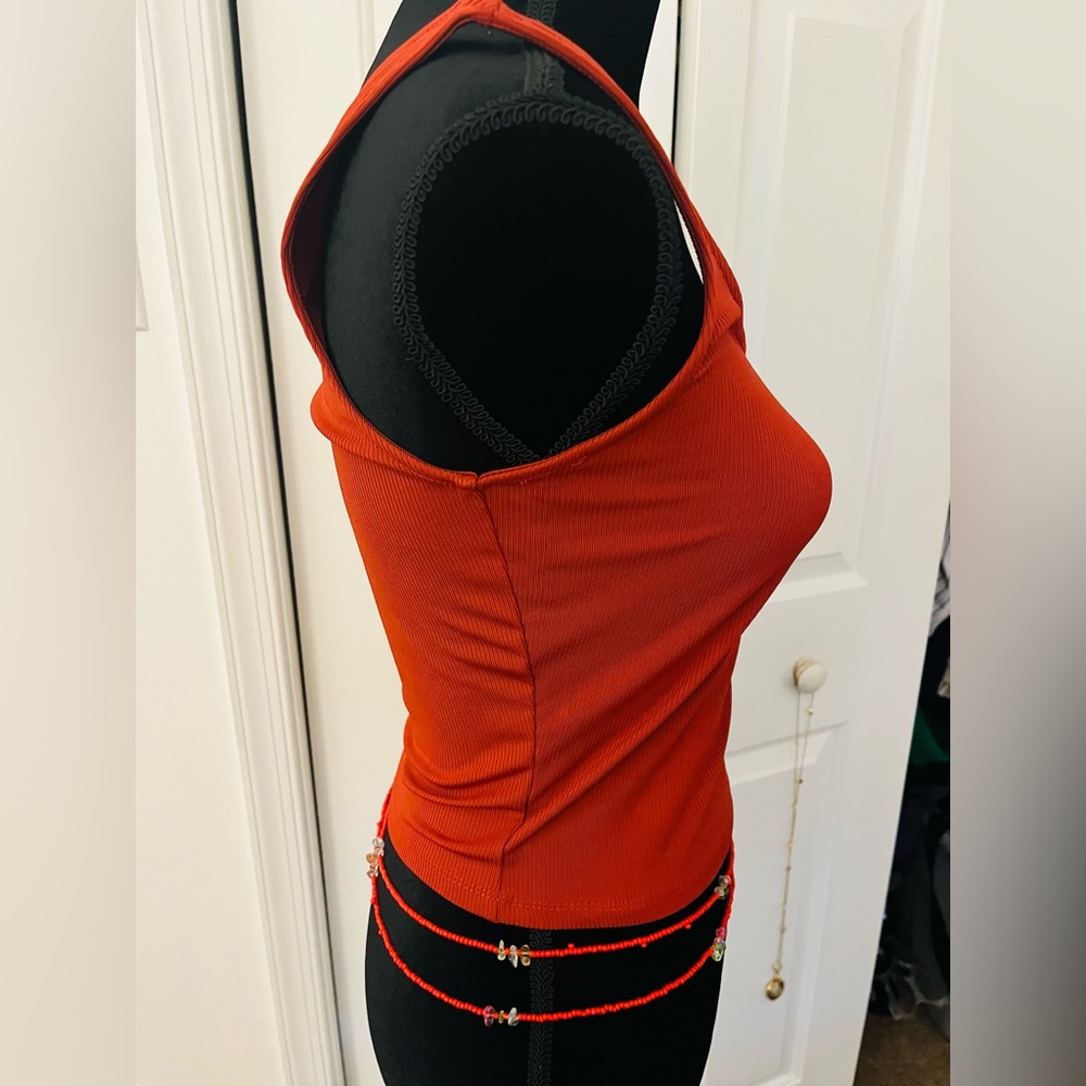Love Red Ribbed Tank Top - Picture 2 of 3
